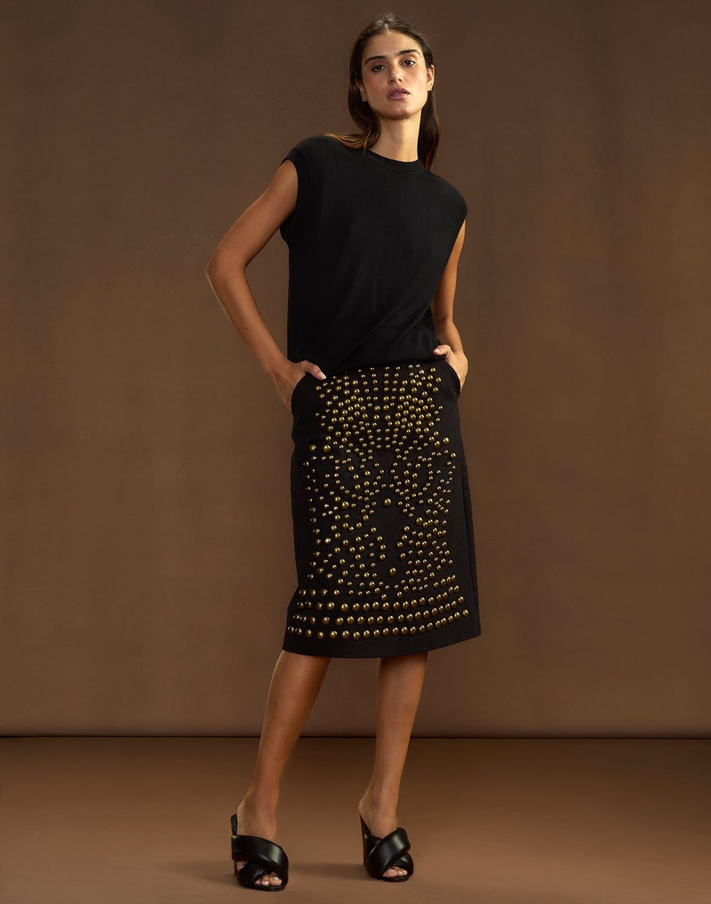 Serena Studded Denim Skirt 3