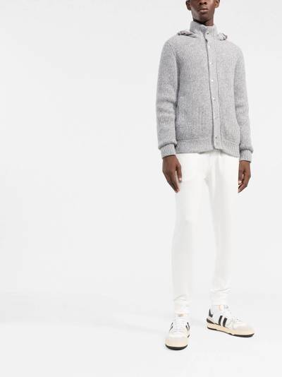 Brunello Cucinelli ribbed-knit hooded cardigan outlook