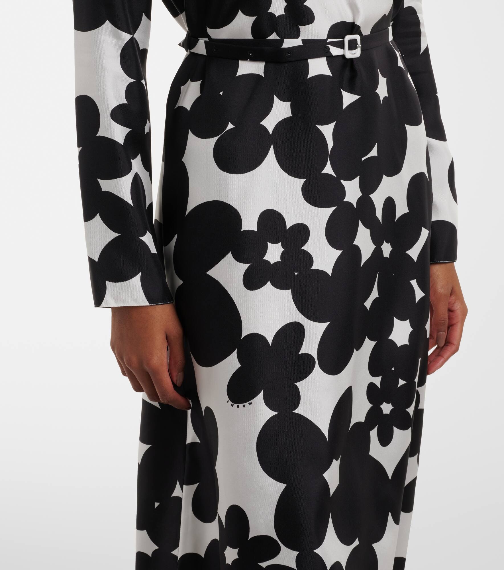 Printed silk midi dress - 5