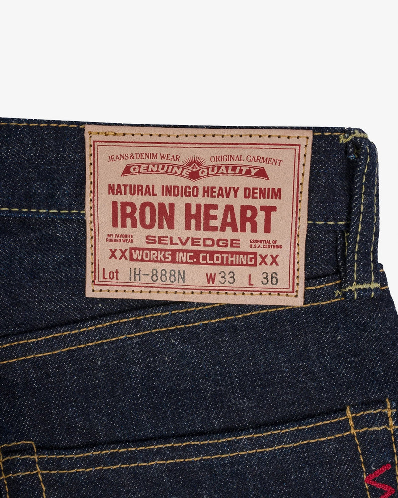 Iron Heart IH-888N 17oz Selvedge Denim Medium/High Rise Tapered Cut Jeans - Natural Indigo outlook