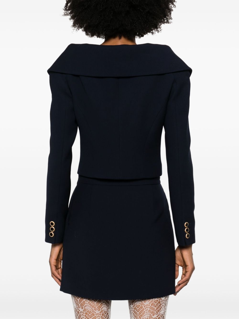 single-breasted off-shoulder blazer - 4