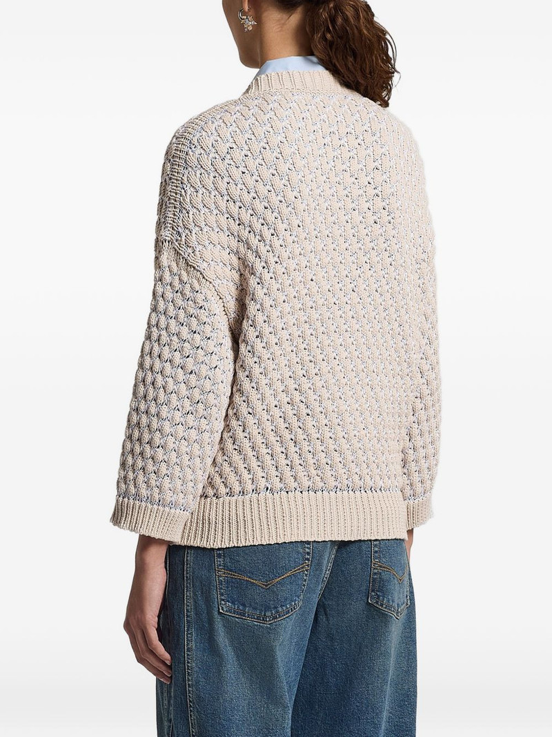 textured buttoned cardigan 3