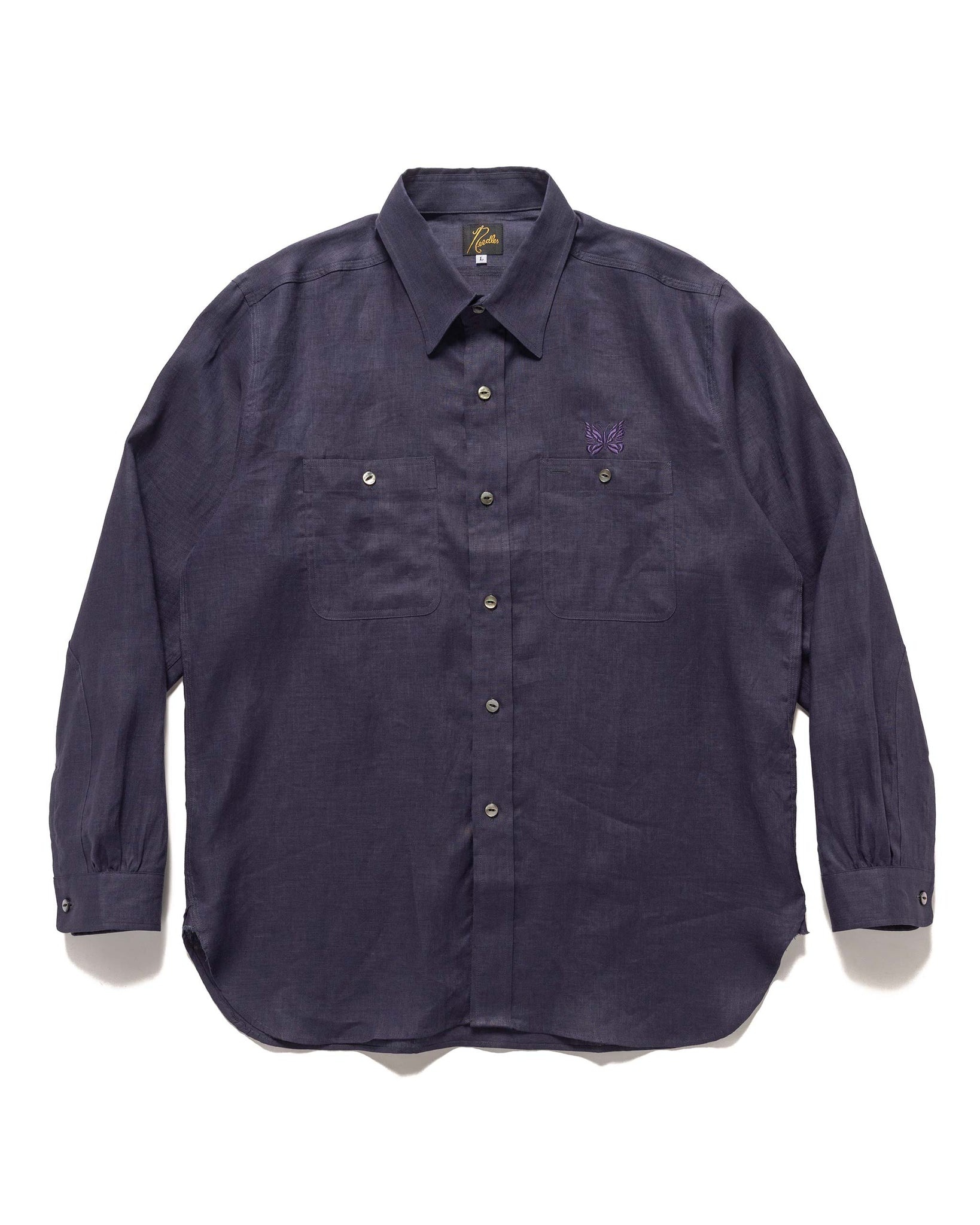 Work Shirt - Linen Canvas Purple - 1