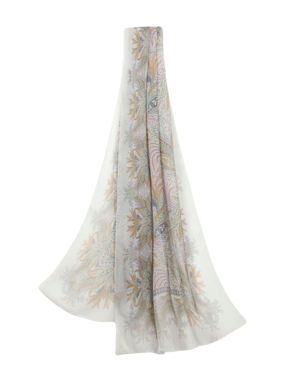 foliage-pattern silk scarf - 3