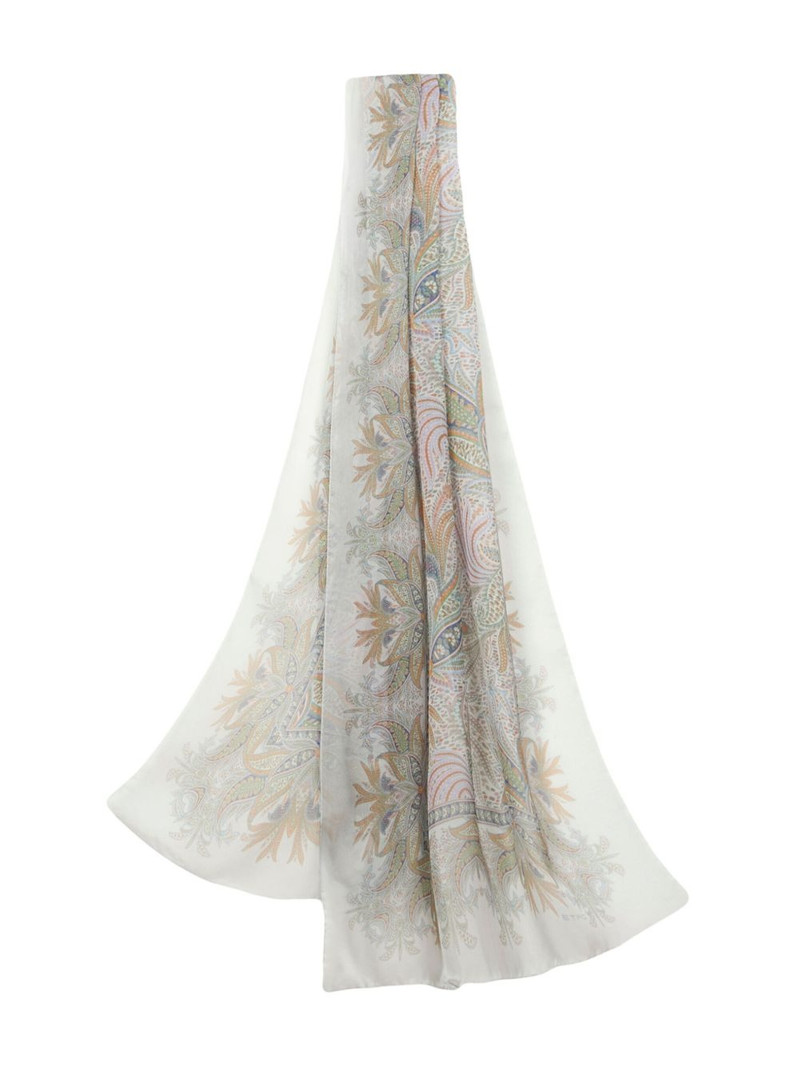 foliage-pattern silk scarf 3