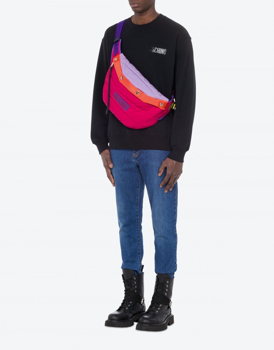 LARGE COLOUR-BLOCK NYLON BELT BAG - 5