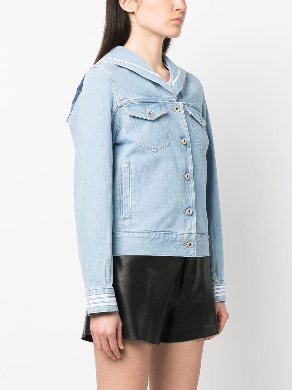 Sailor logo-embroidered denim jacket - 3