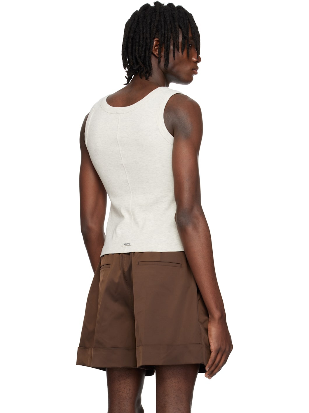 Gray Scoop Neck Jersey Tank Top - 3
