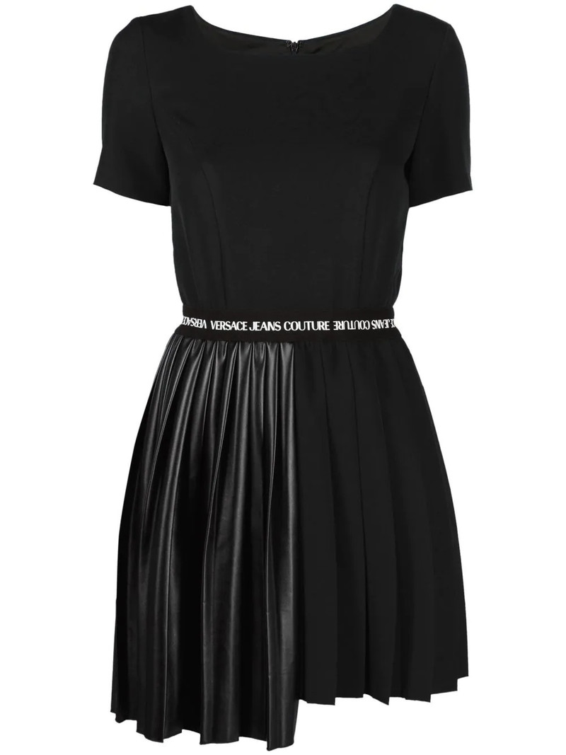 pleated asymmetric T-shirt dress 1