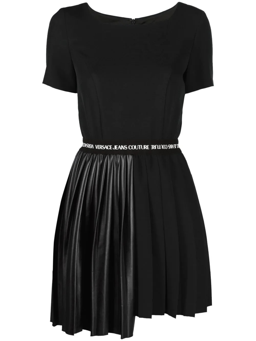 pleated asymmetric T-shirt dress - 1
