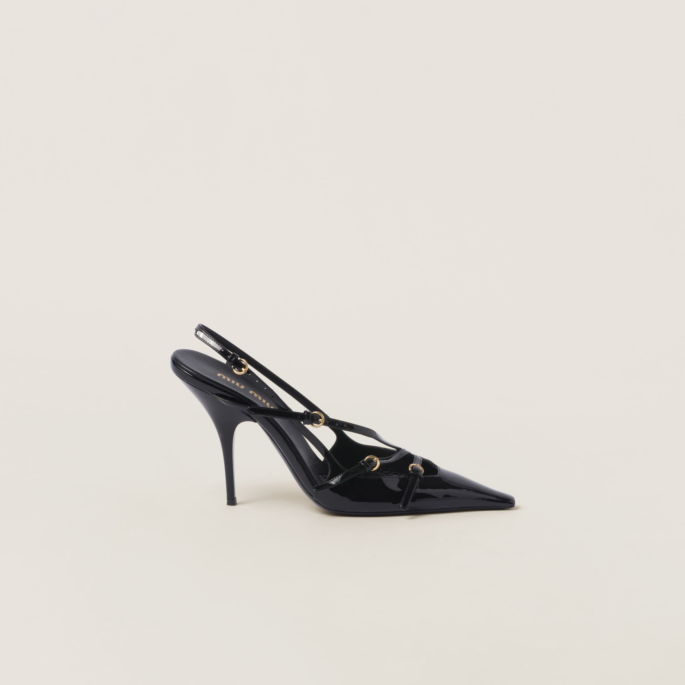Patent leather slingbacks with buckles - 2