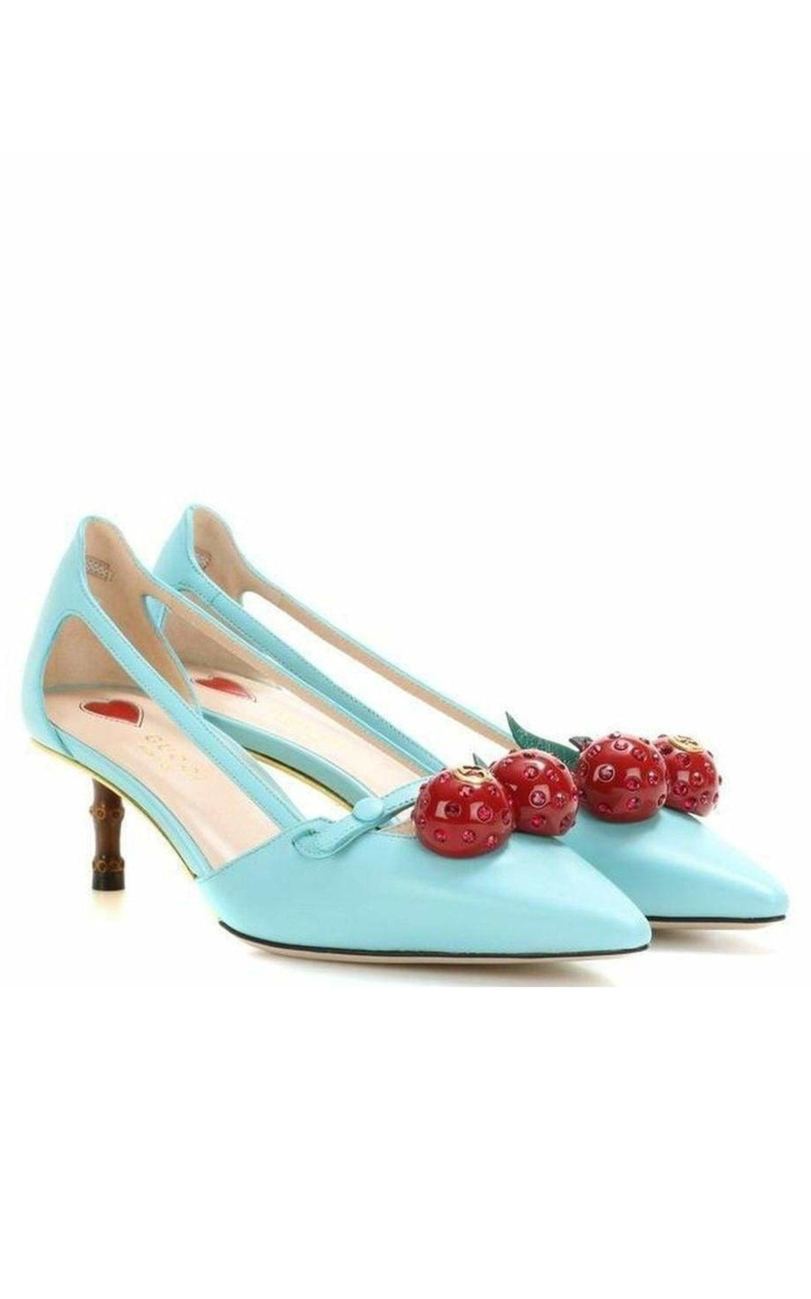 Unia Aqua Cherry Leather Slingback - 5