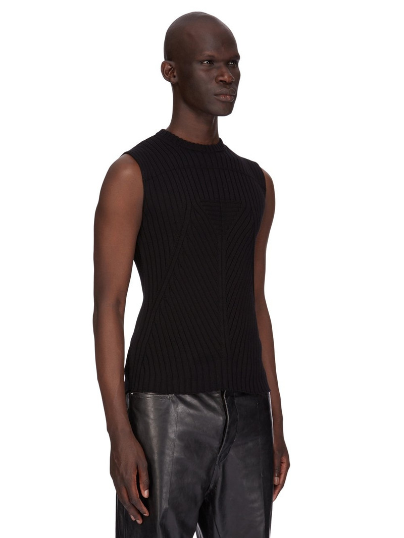 Rick Owens Black Hollywood Cotton Knit Vest outlook