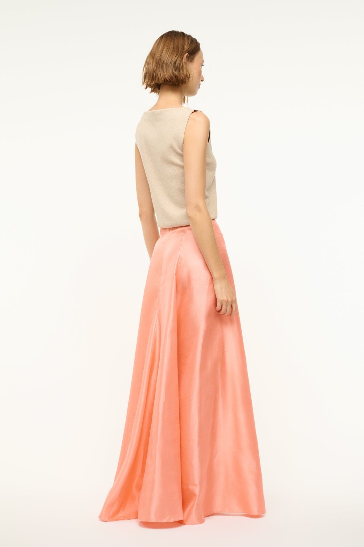 STAUD VINCENZO SILK SKIRT CARNATION - 5
