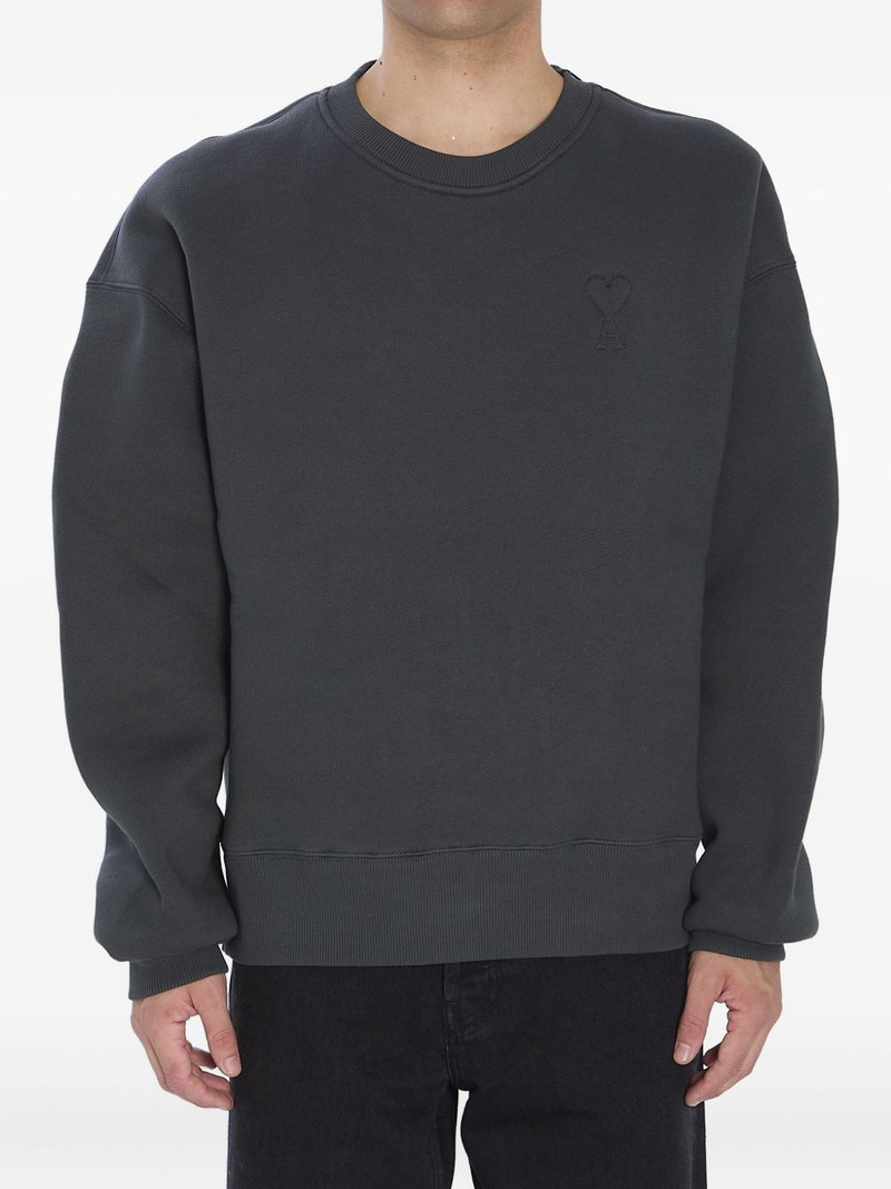 embroidered-logo fleece sweatshirt 1