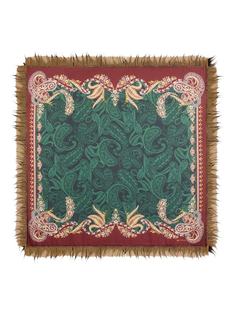 paisley fringed scarf - 1