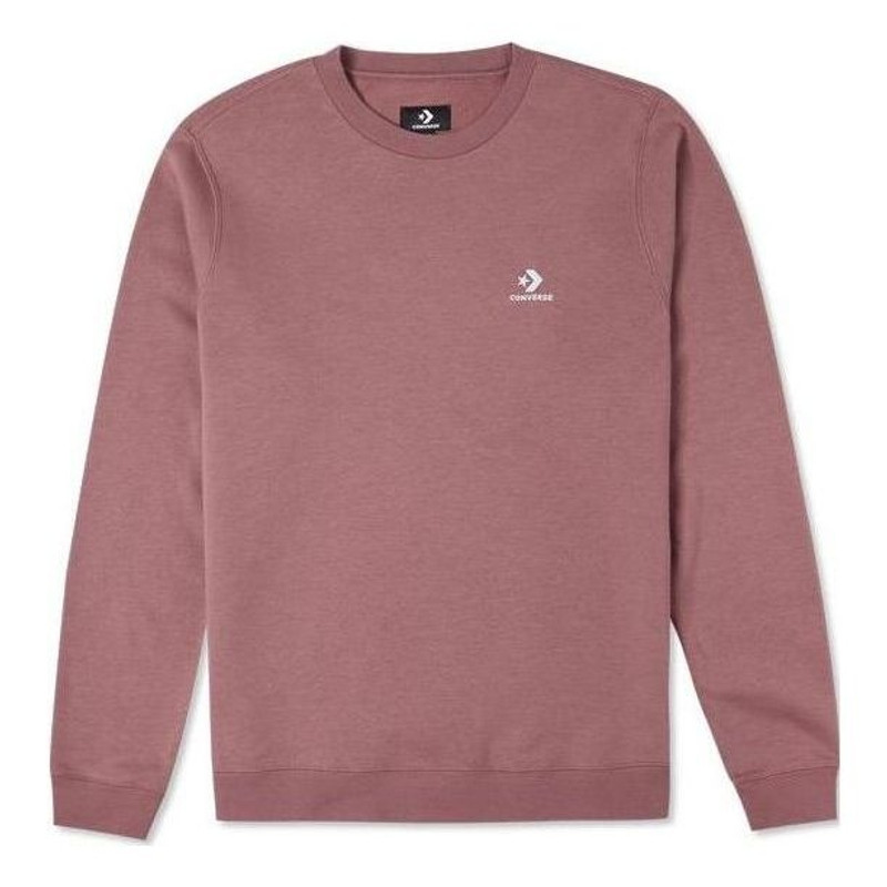 Converse Go-To 수를 놓은 별 Chevron는 뒤 Fleece Crew 스웨터 'Maroon' 10024510-A05를 솔질했습니다 - 1
