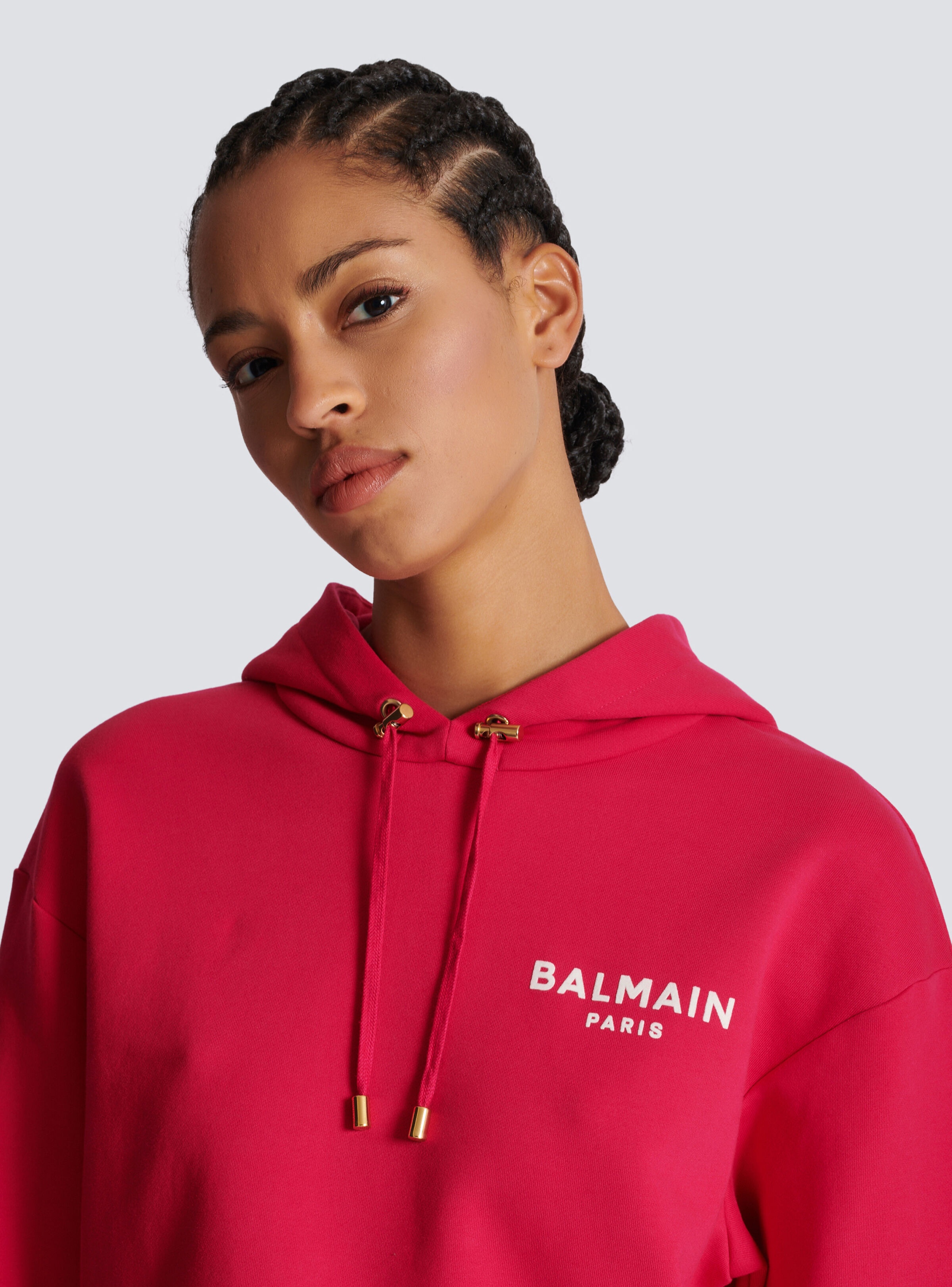 Flocked Balmain Paris hoodie - 7