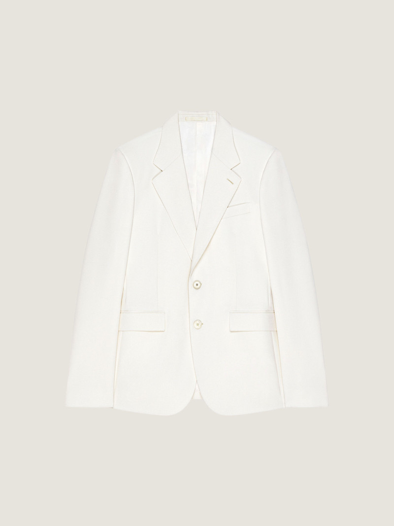 SINGLE-BREASTED FITTED JACKET IN WOOL AND MOHAIR 1