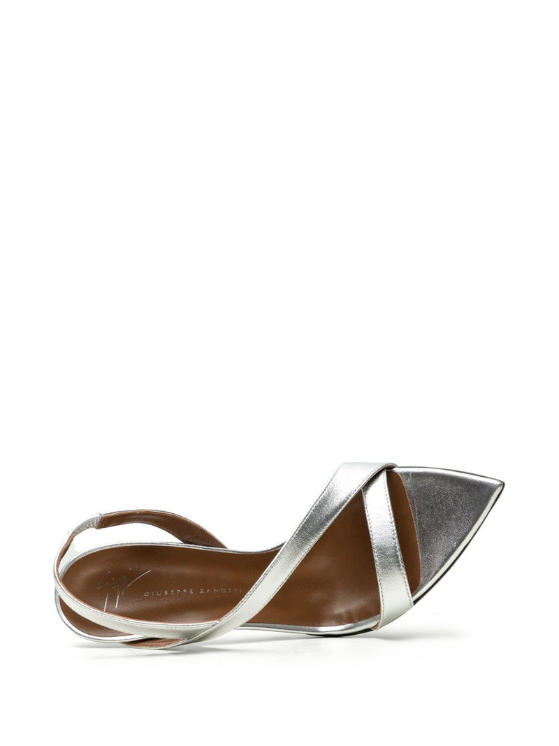 Intriigo metallic-finish crossover-strap sandals 4