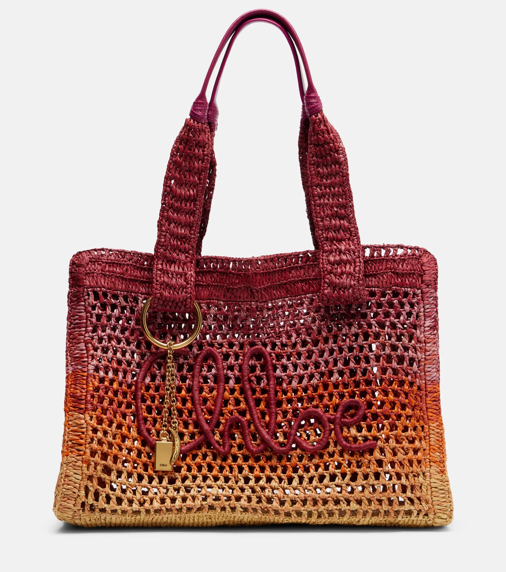 Summer Banana Medium raffia tote bag - 1