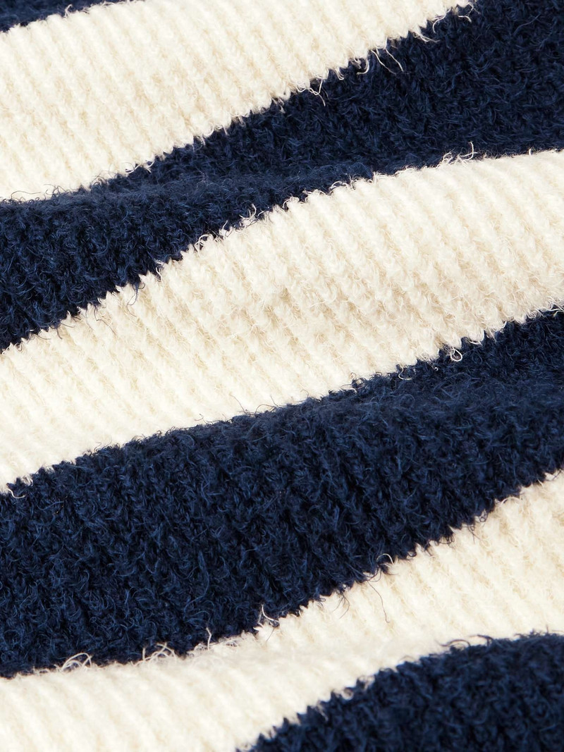 Convertible Striped Ribbed Cotton-Blend Sweater 4