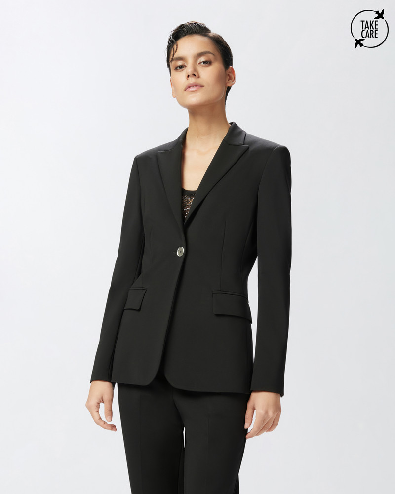 PINKO SINGLE-BREASTED BLAZER IN SCUBA-EFFECT VISCOSE outlook