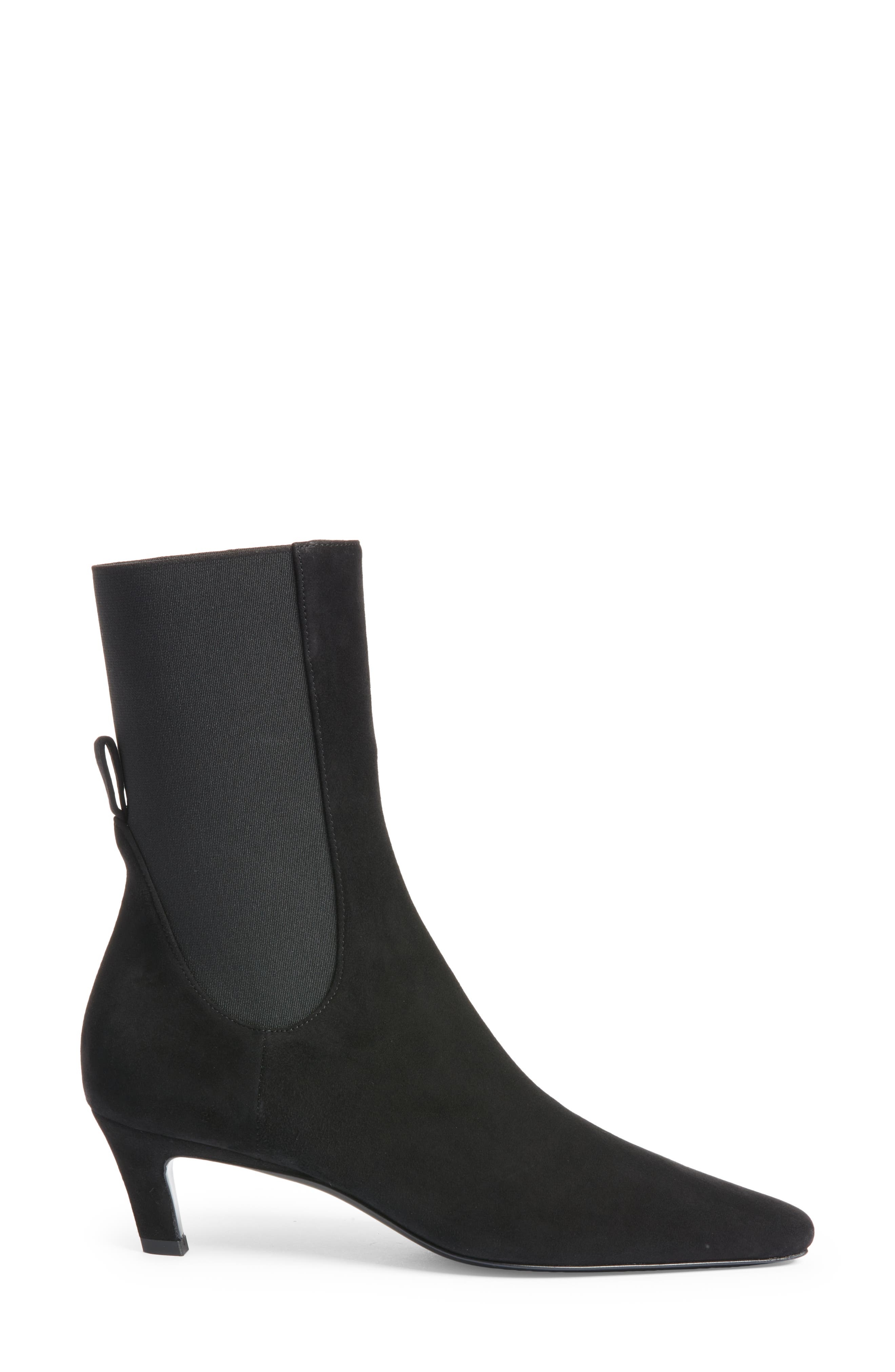 TOTEME The Mid Heel Bootie in Black Suede at Nordstrom - 3