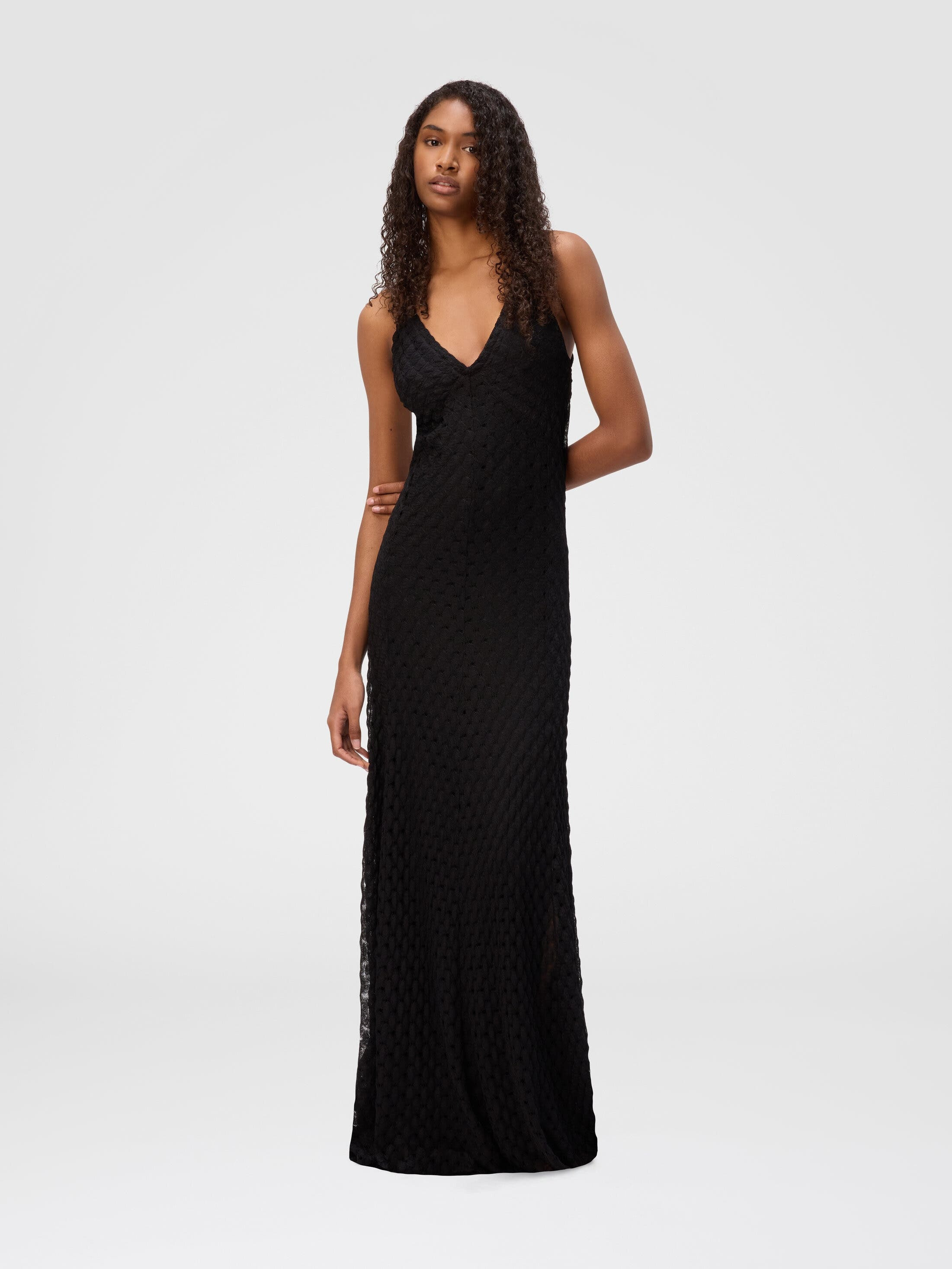 Missoni Long Viscose Dress With V-neck Lace in Black at Nordstrom - 2