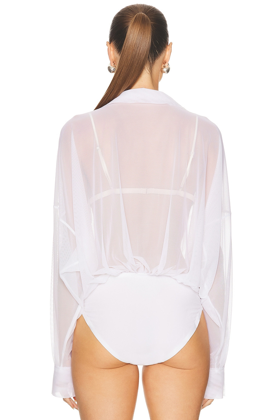 Super Oversized Boyfriend Shirt Bodysuit - 4