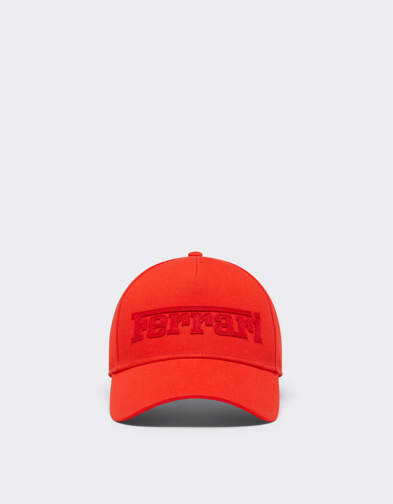 Baseball cap with embroidered Ferrari logo 1
