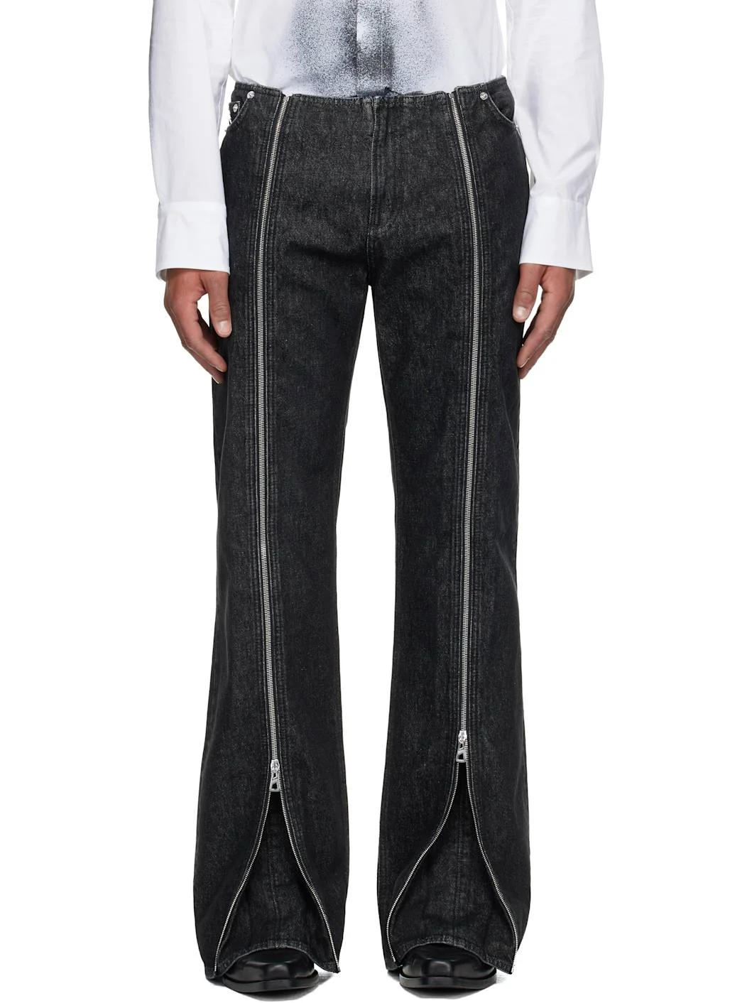 Black Zipped Jeans - 1