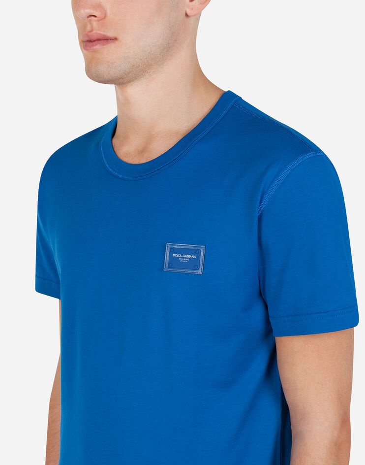 Cotton t-shirt with logoed plaque - 4