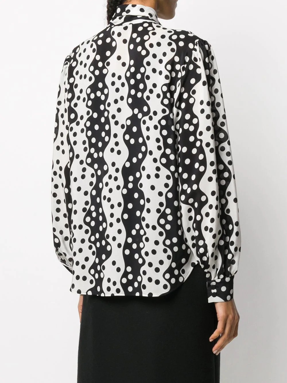 polka-dot tie neck blouse  - 4