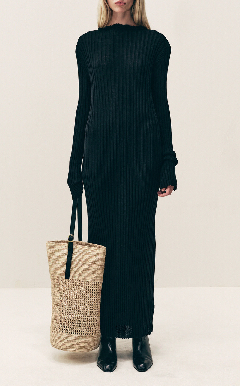 KHAITE Billie Raffia Bucket Bag neutral outlook