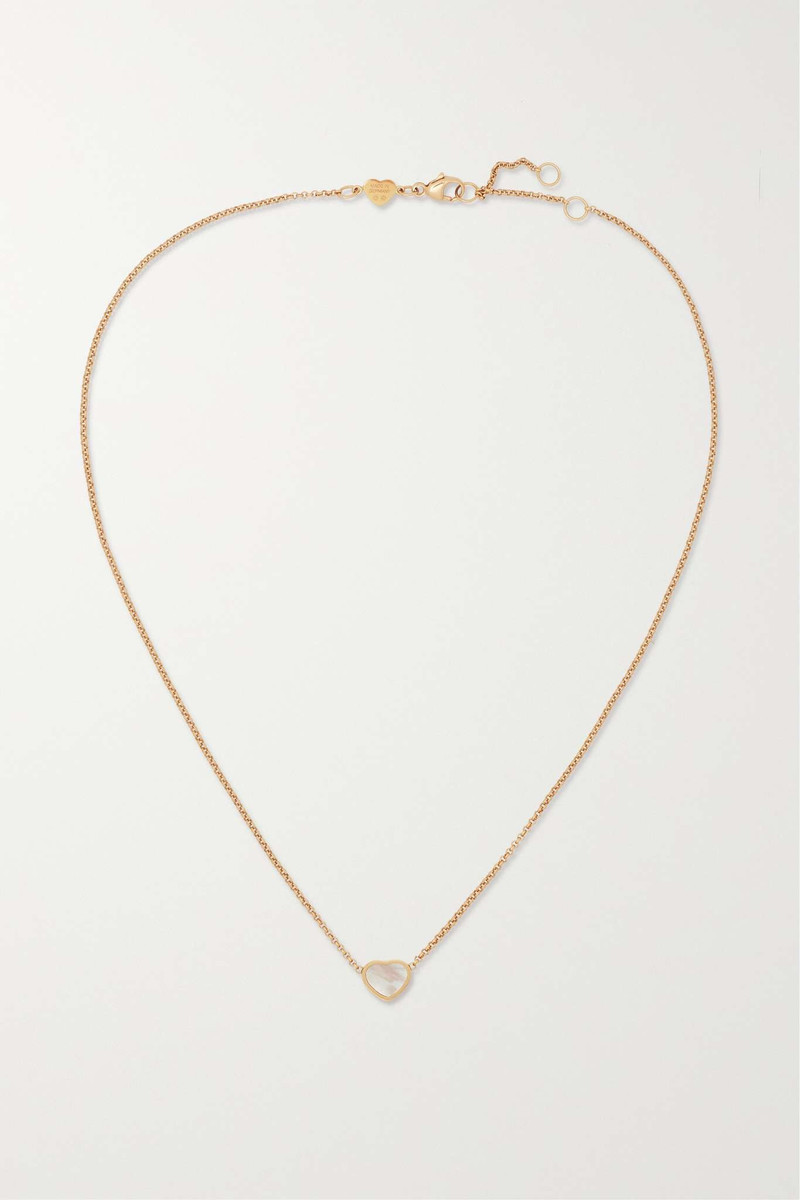 My Happy Hearts 18-karat rose gold mother-of-pearl necklace 4