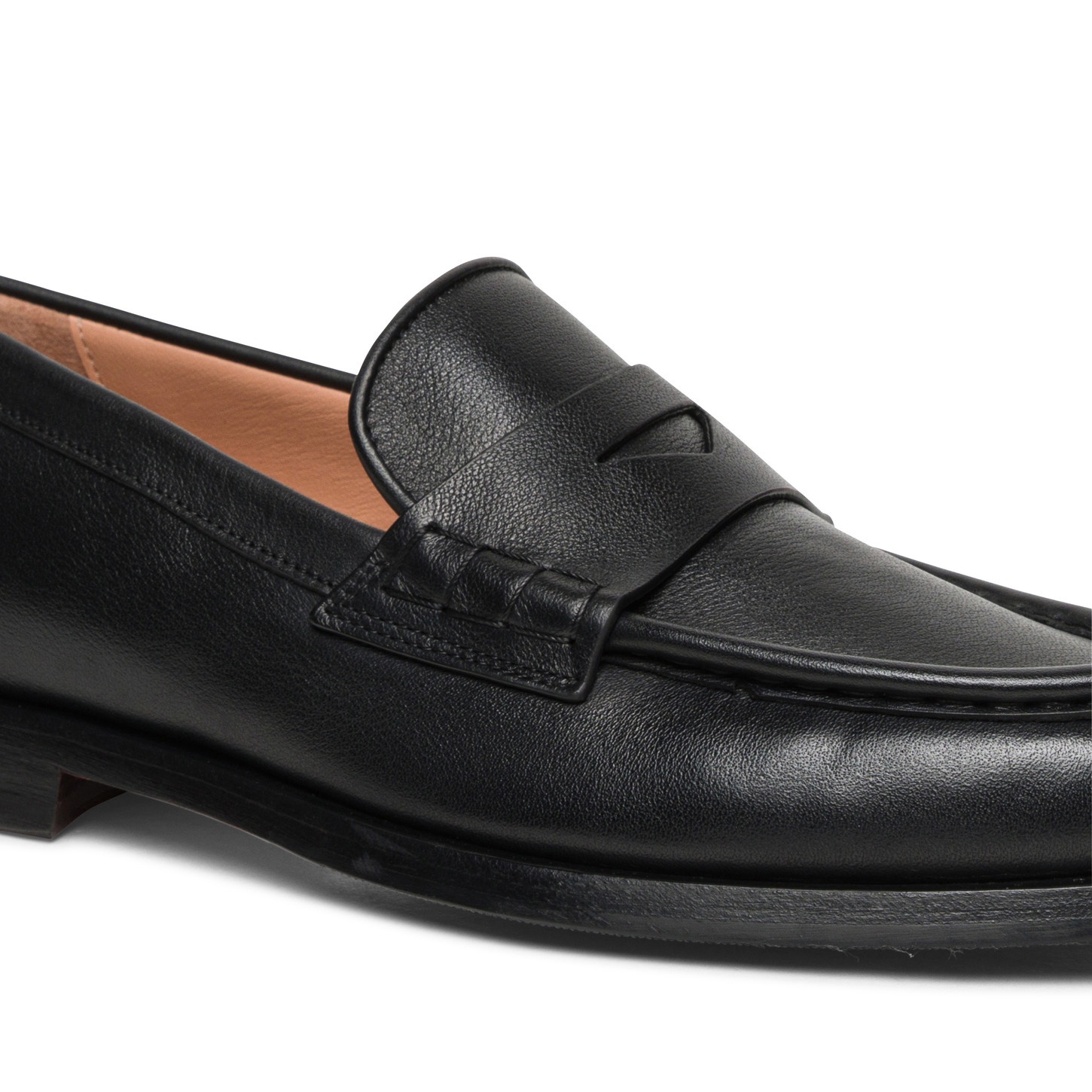 Women's black leather penny loafer - 4