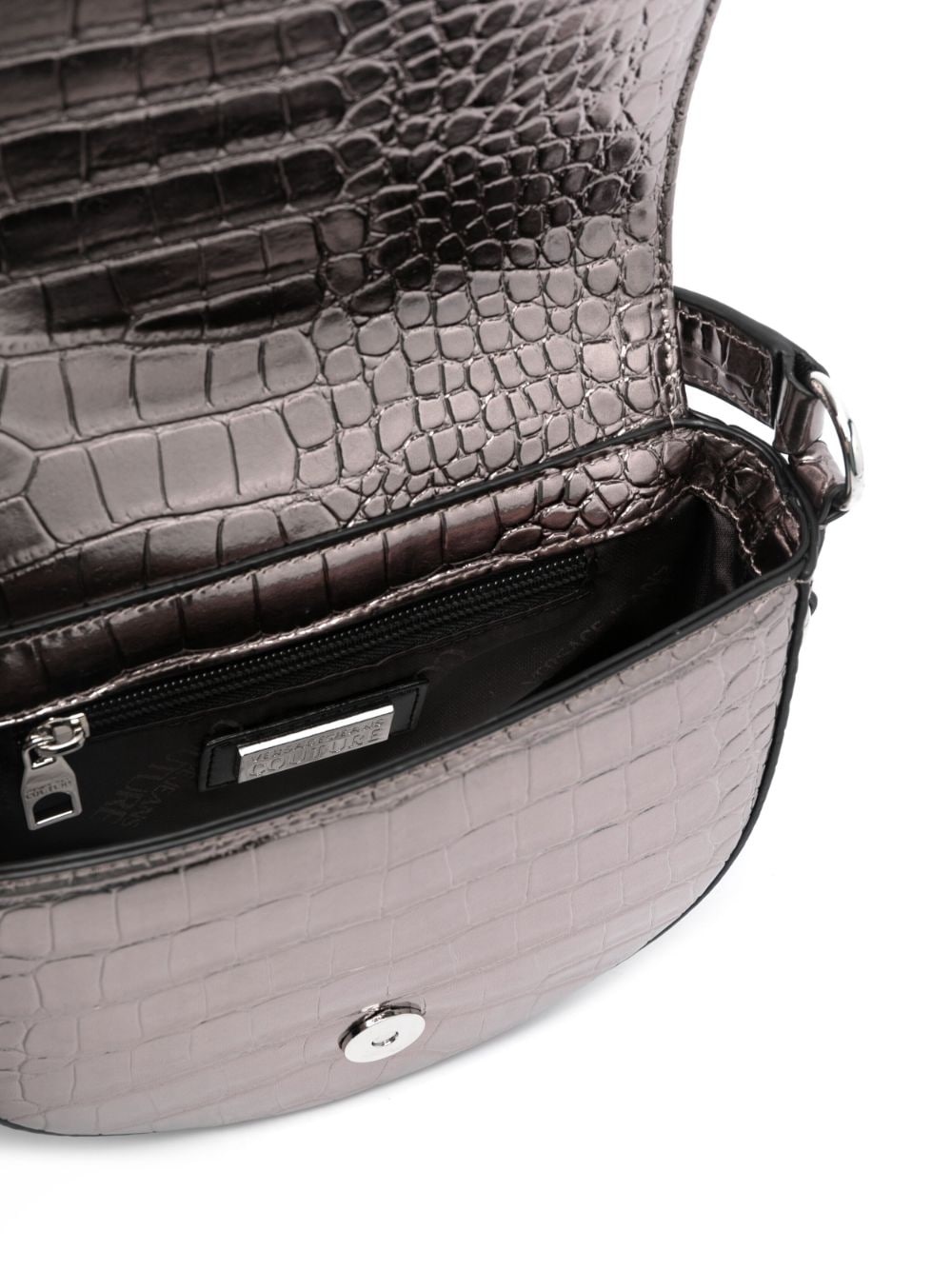 Baroque-buckle crocodile-effect tote bag - 6