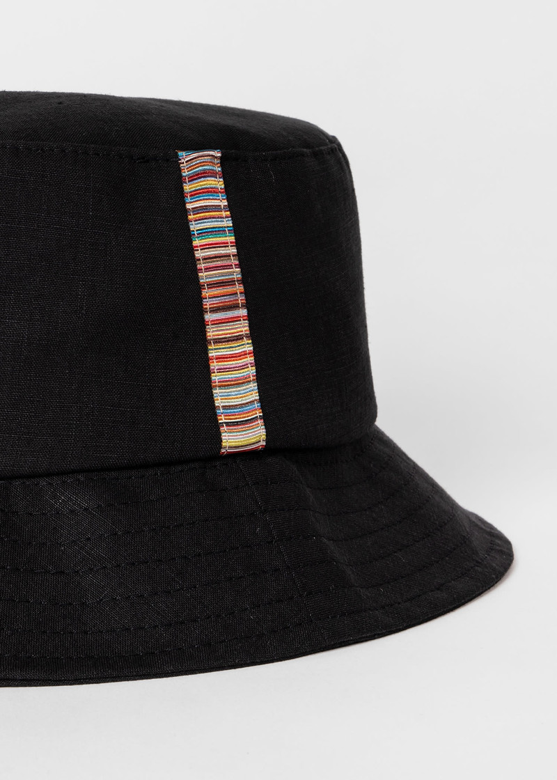 Paul Smith Linen Signature Stripe Trim Bucket Hat outlook