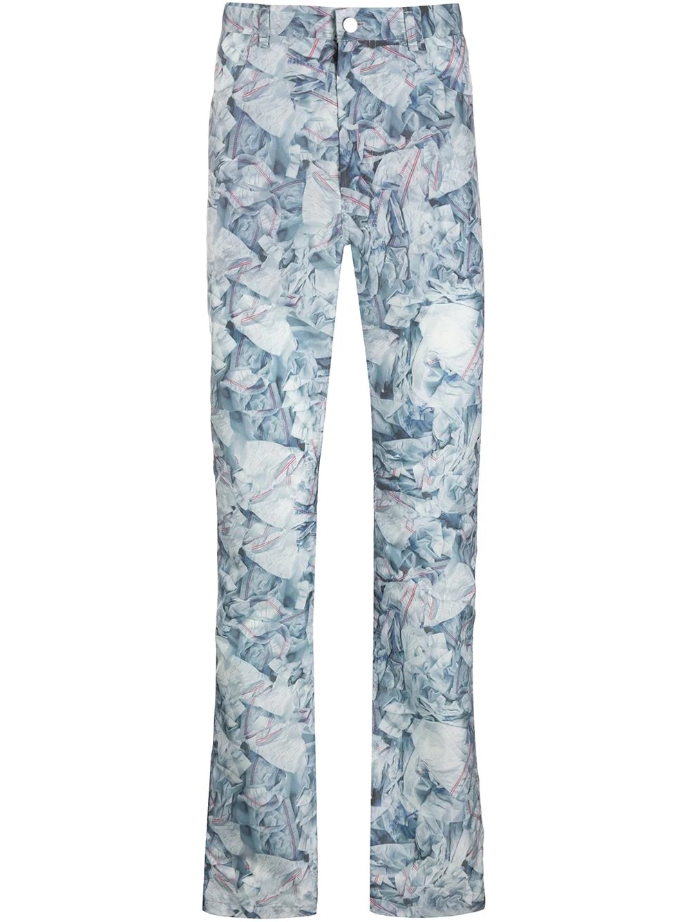 printed straight-leg trousers - 1