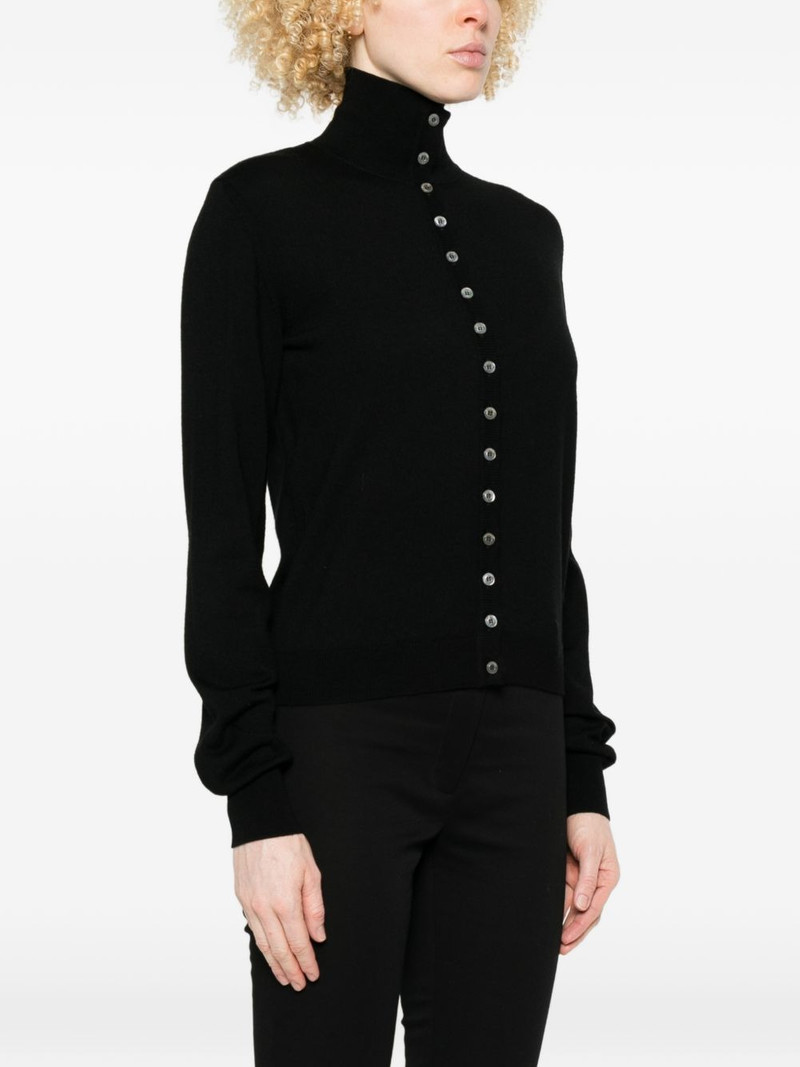 buttoned turtleneck cardigan 3