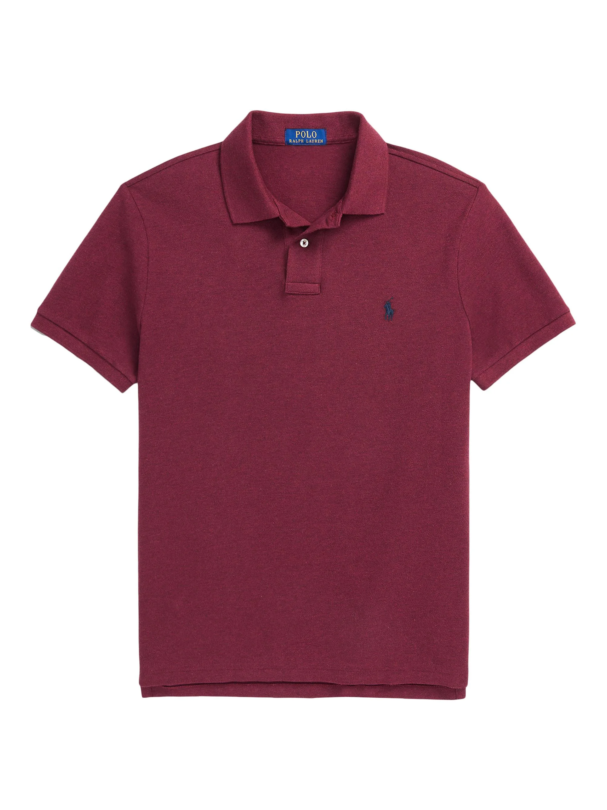 Men's Basic Custom Slim-Fit Mesh Polo Shirt - Vintage Port Heather - 1