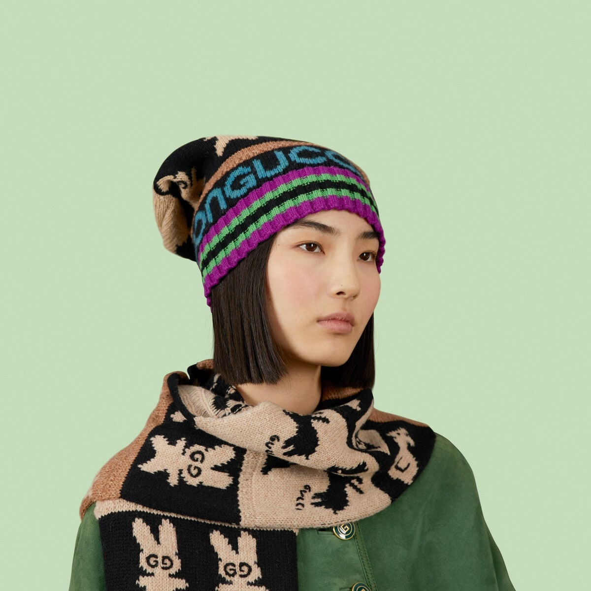 Gucci bunny knit wool hat - 4