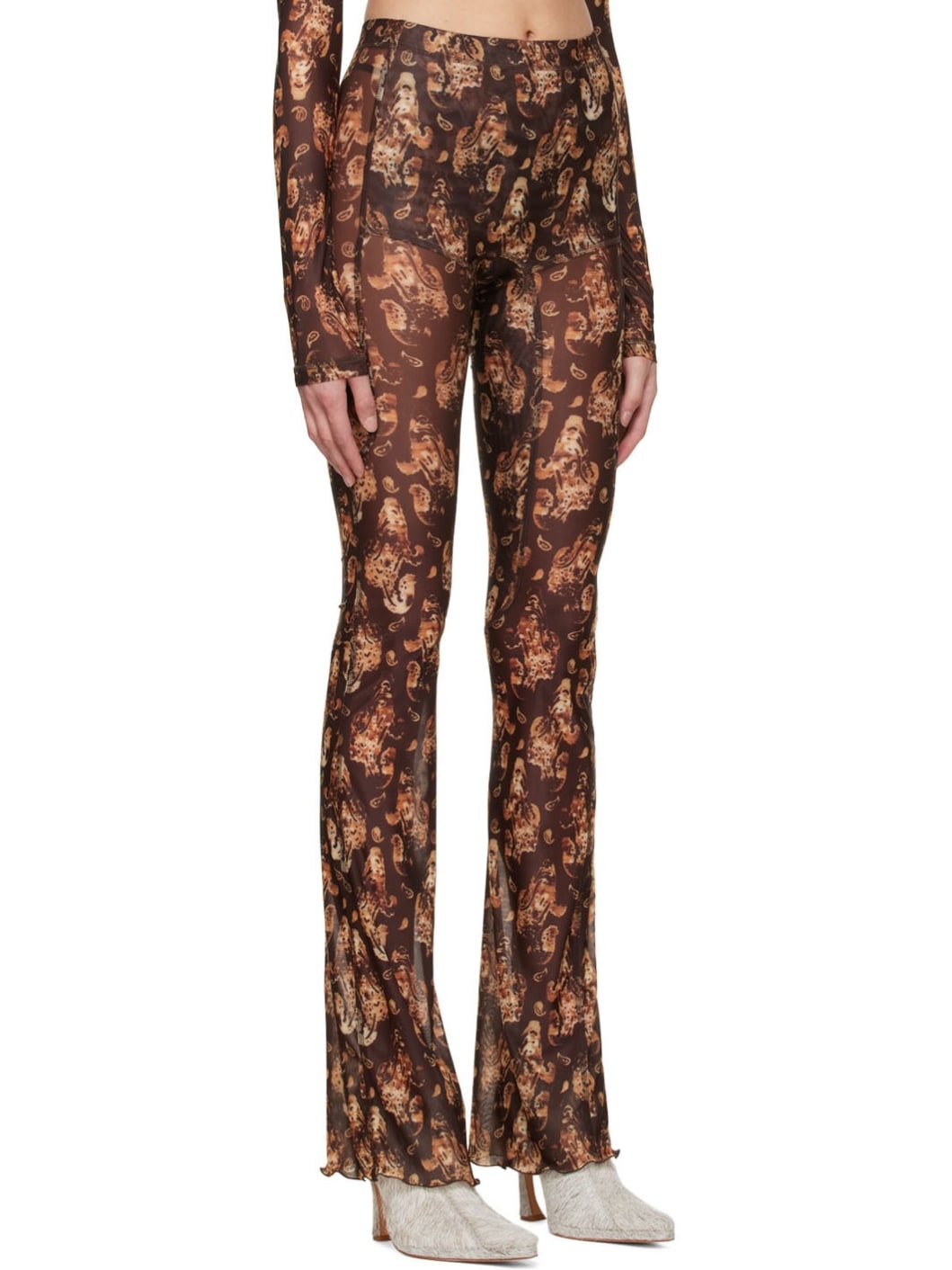 Brown Polyester Trousers - 2