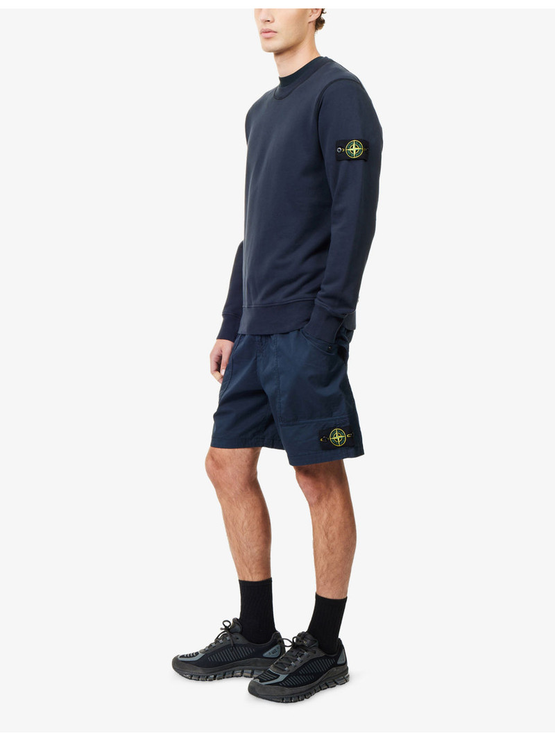 Stone Island Supima Logo-Badge Cotton Shorts outlook