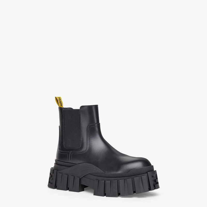 FENDI Black leather Chelsea boots outlook