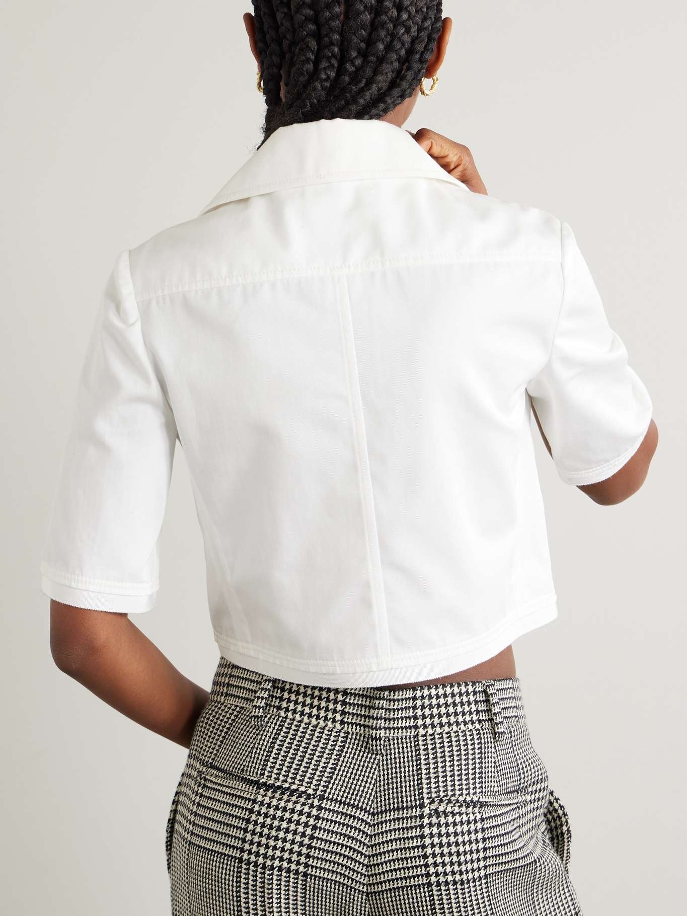 Cropped cotton-twill jacket - 3