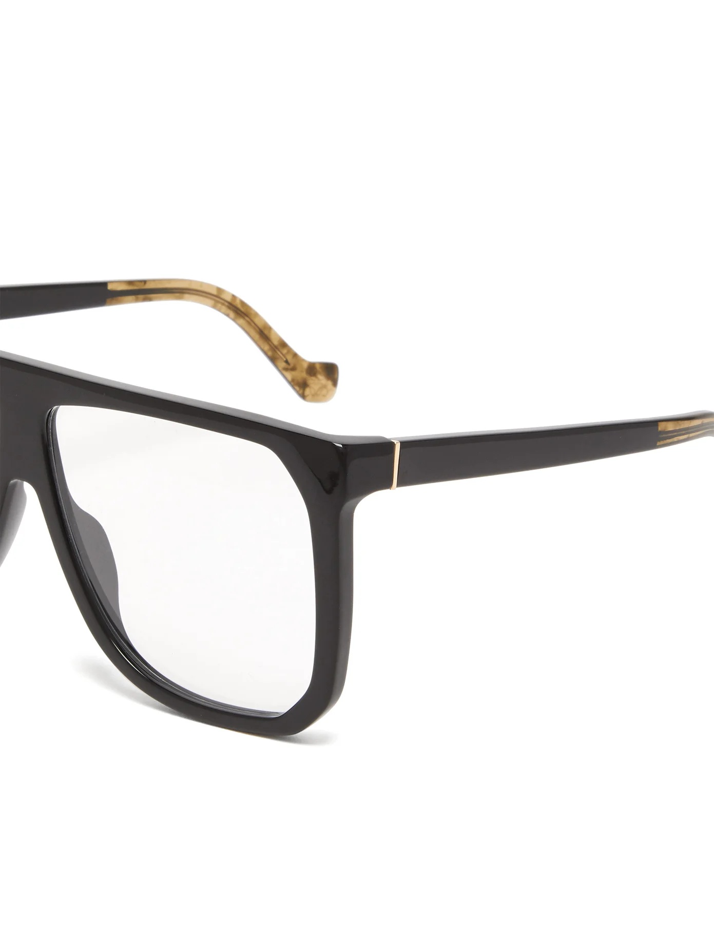 Logo oversized square acetate glasses - 6