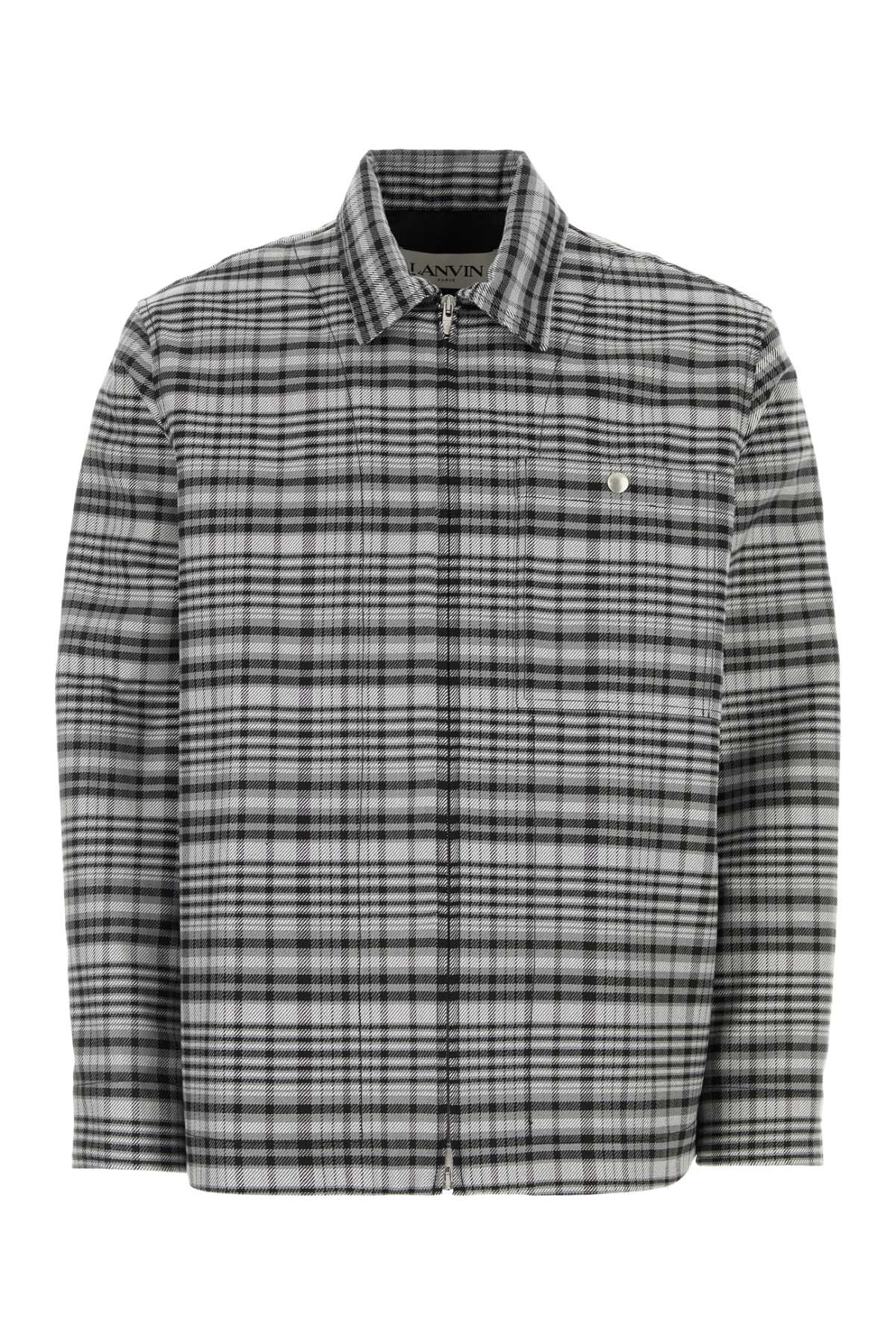 Lanvin Men Embroidered Cotton Blend Shirt - 1