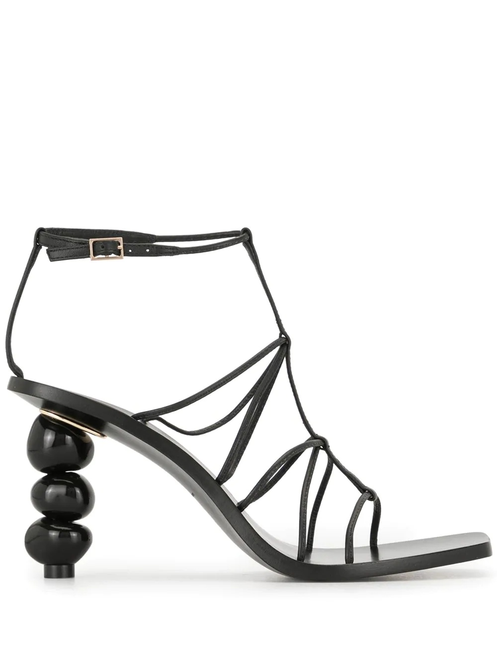 stacked pebble heel sandals - 1